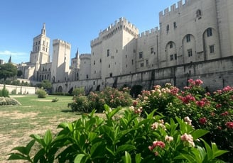 Palais des Papes under blue sky – Avignon private guided tour