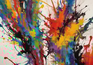 white and black abstract painting