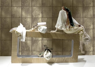 great example of a golden wallcovering solution
