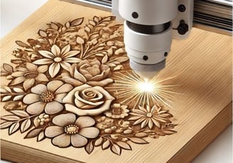 a laser machine cutting wood with a laser machine