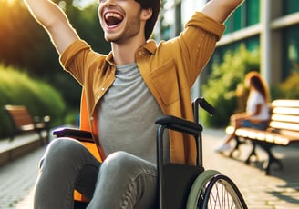 Excited Special Needs Person
