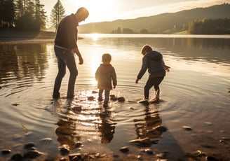 a-family-of-three-skipping-stones-at-the-calm-waters-of-lake-most-na-soci-in-slovenia