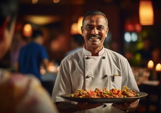 Indian cuisine being served