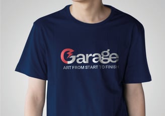 Logotipo da Garage Datalink, com a frase "arte do começo ao fim", destacando cabos para instrumentos musicais.