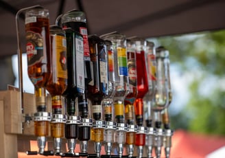 spirit dispenser on a mobile cocktailbar