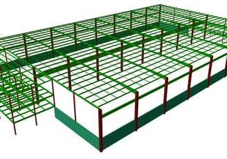 Projeto Estrutural de um Galpão Industrial. Estrutural mista (pré-moldado + metálica).