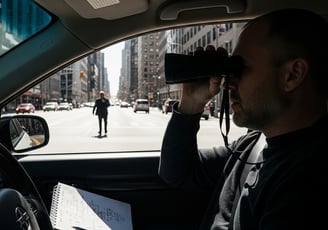 man holding a binoculars