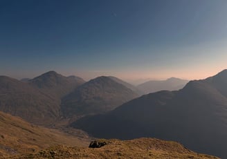 A view across mountains in the Scottish Highlands