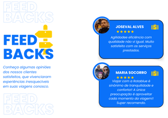 depoimentos de clientes satisfeitos com o serviço prestado pela rotablue