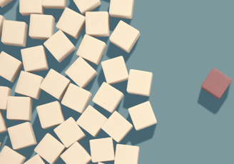 logo for the catalyst sessions with a red cube standing out from a lot of beige cubes