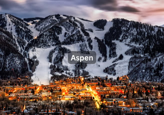 Snowy mountains in Aspen Colorado