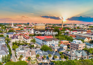 Aerial view of Downtown Charleston South Carolina