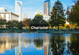 Water view of downtown Charlotte North Carolina