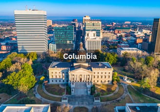 Aerial view of Downtown Columbia South Carolina