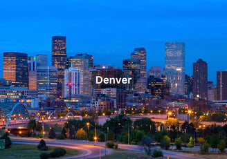 Denver Colarado skyline evening view