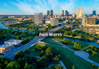 Aerial view of downtown Fort Worth Texas