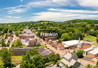 Aerial view of Downtown Franklin Tennessee