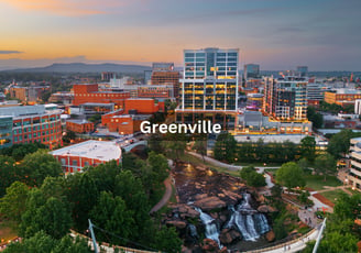 Aerial view of Downtown Greenville South Carolina