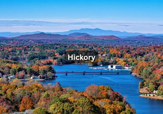 Bridge and river view in Hickory North Carolina