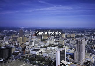 Aerial view of downtown San Antonio Texas