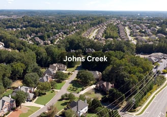 Aerial view of Johns Creek Georgia