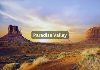 Rock formation and desert view in Paradise Valley Arizona