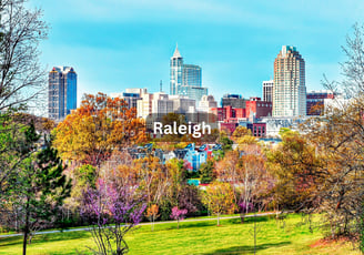 Downtown skyline in Raleigh North Carolina