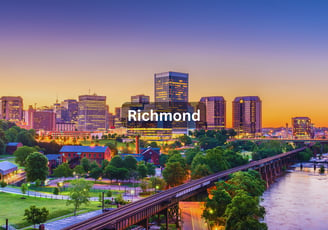 Water and bridge view in Richmond Virginia