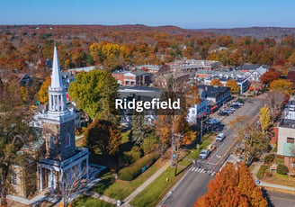 Aerial view of Ridgefield Connecticut