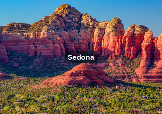 Desert and red rock formations in Sedona Arizona