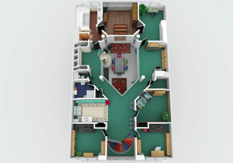 PLUS 3D floor plan with realistic materials and furniture