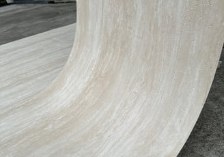 Close-up of Milan Travertine flexible stone surface, showcasing its natural stone texture
