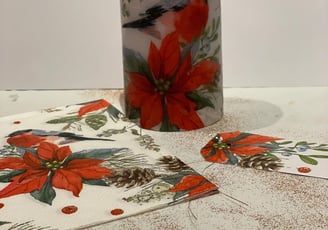 Christmas Napkin on Candle