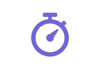 Purple stopwatch icon representing quick quote and Stripe payment system.