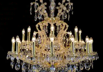 a chandelier with a chandelier and a chandelier
