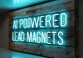 a neon sign that says,'all powered up lead magnets