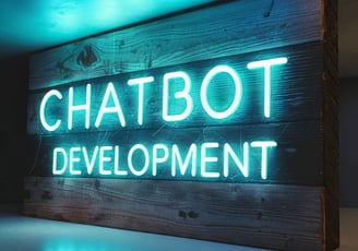 a neon sign that says chatbott development