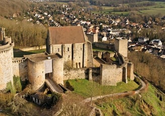 image aérienne du château de la madeleine à chevreuse