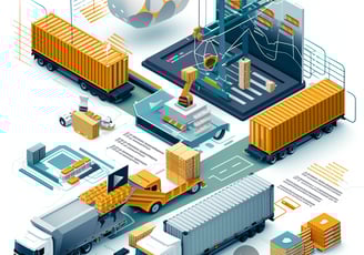 Logistics trucks with cargo containers