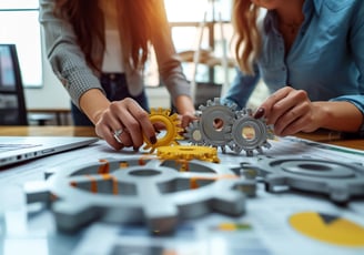 two people working on a process optimization project