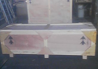 a plywood exhibit container