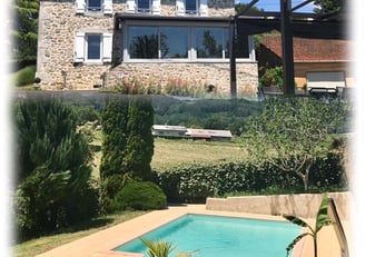 piscine et terrain de pétanque dans le cantal