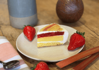 entremet fraise rhubarbe