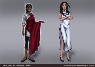 Les Chroniques d'Emenia, par Asyldo : références Oracle Satya et Gardienne Thémis.