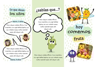 plegable con diseños de personajes infantiles