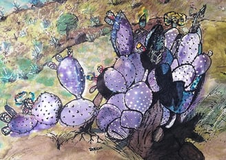 Un toque de magia morada en tu lugar favorito". Obra introspectiva y personal del artista.