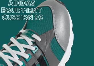 a pair of adidas sneakers with the words Adidas Equipment  Cushion 93 on them 