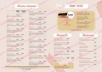 a menu of a restaurant menu with a menu listing
