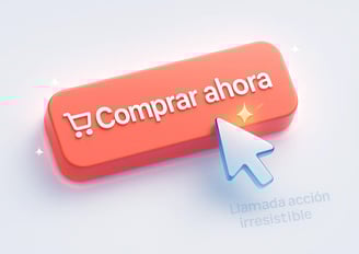 Botón 3D rojo “Comprar ahora” de Egremy Digital con icono de carrito y cursor, representa una llamada a la acción de e-commer