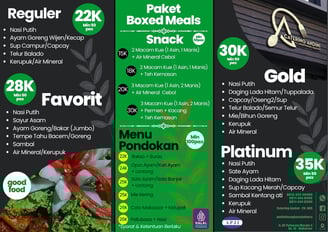 Brosur menu prasmanan Paket nasi Box – Catering Andini Makassar